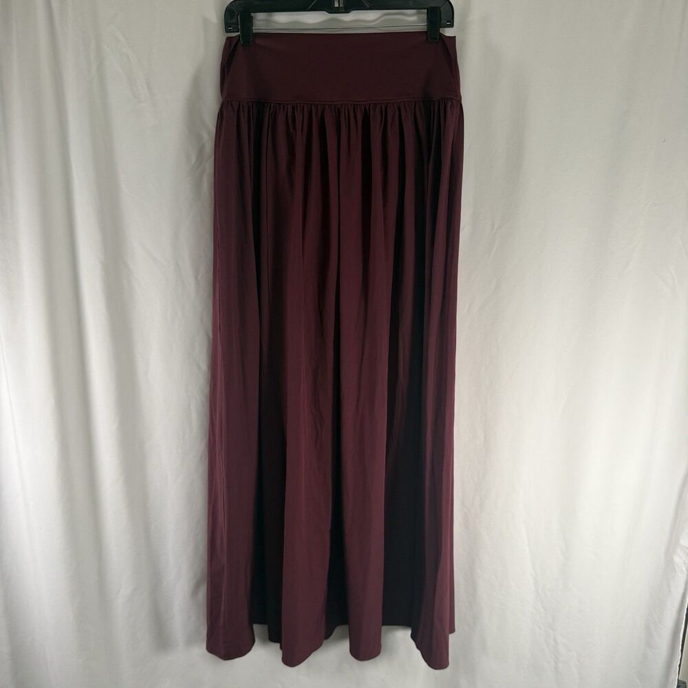 Halara Maxi Skirt Women's Large Burgundy Pull On Lined Long Stretch